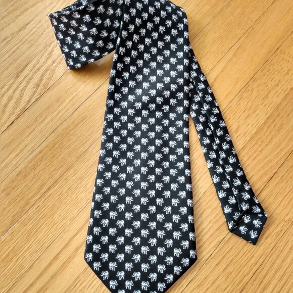 Vintage Silk Elephant Tie Handmade by Kai Long - Picture 9 of 9